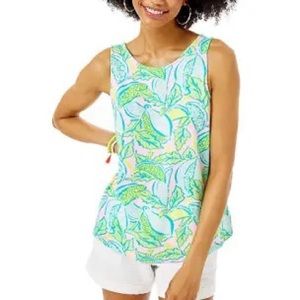 💗💚Lilly Pulitzer Kristen Top NWT Urchin Pink Vitamin Sea S 💗💚